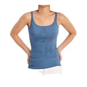 Nouvelle arrivée pas cher élégant vente en gros Fitness gilet femmes plié sport débardeur avant Logo 100% coton respirant haut court - Product Image 1