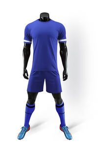 Maillots de football personnalisés de haute qualité, respirants, à manches courtes, noir et blanc, uniformes de football, plusieurs couleurs - Product Image 5