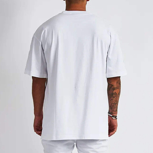 High Quality Custom Logo 250Gsm Men'S T Shirt Manufacturer Oversized Drop Shoulder <b>Blank</b> T Shirts Heavy <b>Weight</b> Cotton T-Shirts - Product Image 3