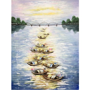 ภาพวาดสีน้ำมันภาพวาดพระอาทิตย์ตกยามบ่ายคุณภาพดีที่สุด60*80ซม. กำหนดขนาดได้เองภาพวาดชีวิตผลิตจากเวียดนามที่ทันสมัย - Product Image 2