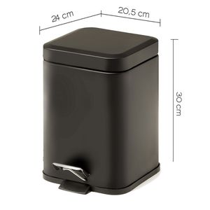 Giunone serie quadrato in acciaio inox pattumiera da 5 litri Soft-Close con finitura nera opaca dimensioni... - Product Image 4