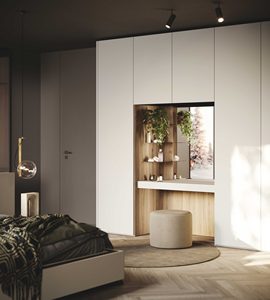 Modern Luxury Master Bedroom Furniture Set Italian Design <b>Light</b> Walnut Wardrobe with Glass Doors LED Platform Bed Villa Project - Product Image 3