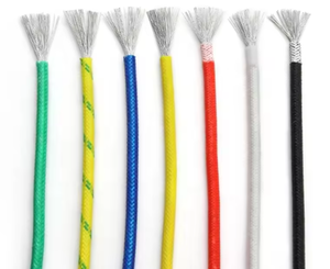 300 Degree Fiberglass Braided <b>Silicone</b> <b>Rubber</b> High Temperature Wire Cable with Fiberglass Coating - Product Image 4