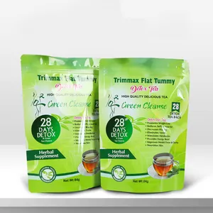 Embalagem de ervas daninhas e especiarias para chá de perda de peso de marca própria de plástico reutilizável personalizada