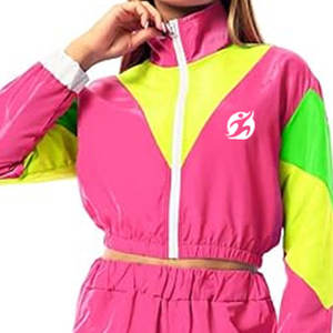 Conjunto Deportivo de Invierno con Capucha, Estilo Hip Hop, Impermeable, Ligero, de Nailon, Diseño Personalizado, Top Corto con Cremallera y Chaqueta Cortavientos - Product Image 3