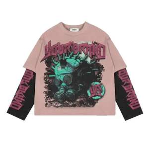 เสื้อยืดผ้าฝ้ายสองชั้นโอเวอร์ไซส์ลายกราฟิกบ็อกซี่แบบ100% โอเวอร์ไซส์สไตล์สดใหม่ - Product Image 6