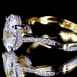 สินค้ามาแรงแหวนเพชรมอยส์ซอไนต์ธรรมชาติ14K สีทองเข้มแหวนปาร์ตี้คลาสสิกดีไซน์เรียบง่ายรุ่นลิมิเต็ดเครื่องประดับหรูหรา zubeda - Product Image 5