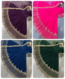 Bas de robe de travail avec séquence de broderie en georgette de créateur et vêtements de fête dupatta prix de gros vêtement ethnique Alphanumero Shalwar Kameez - Product Image 6