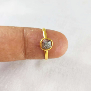 Raw Herkimer Diamond Birthstone <b>Ring</b> in 925 Sterling Silver-Exquisite Gemstone <b>Ring</b> with 6-8mm Healing Crystal Unisex Jewelry - Product Image 4