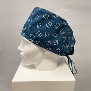 Wholesale Custom Printed OEM Premium Quality Scrub Cap Breathable Hospital Doctor Nurse Lab Head <b>Cover</b> Protection Hat Scrub Caps - Product Image 2