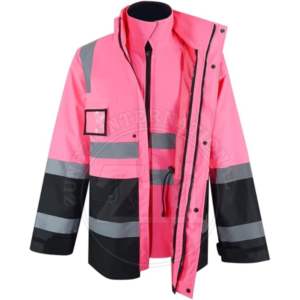 Veste de sécurité d'hiver haute visibilité réfléchissante, classe 2, multi-poches, pour travaux de construction, bicolore, avec flash LED, 5XL - Product Image 3