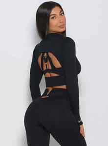 Conjunto de yoga deportivo personalizado de 2 piezas sexy para mujer-Sujetador deportivo y mallas Ropa de gimnasio para mujeres activas - Product Image 5