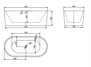 อ่างอาบน้ำอะคริลิคแบบตั้งอิสระ67 "แบบปรับแต่งได้อ่างอาบน้ำแบบธรรมชาติที่ทันสมัยสำหรับการค้าในร่ม - Product Image 5