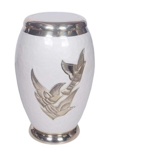 White Finis Latest Design Wholesale Decorative Metal Cremation Urn <b>Memorial</b> Urn with Polished Design at wholesale price - Product Image 5