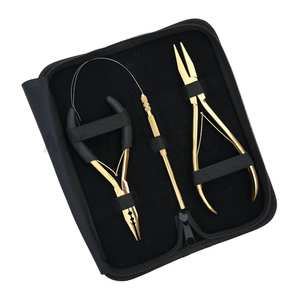 Mini Hair <b>Extension</b> Installation Kit with 3 Hole Microbead Crimping Plier & Flat Teeth Closer Plier for Micro Ring with Loop - Product Image 1