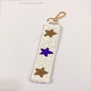 Collection de la journée du sport Porte-clés personnalisés embellis éblouissants Porte-clés personnalisés en perles à paillettes Porte-clés de sac - Product Image 5