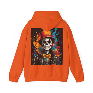 Sudadera con capucha unisex informal de mezcla de algodón con diseño de esqueleto en la espalda jersey negro con capucha 100% sudadera básica para hombre - Product Image 4