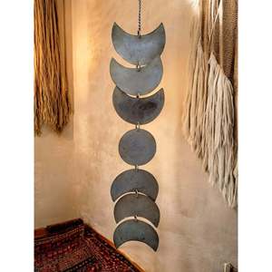 Decoración de Pared Bohemia con Fases Lunares, Adornos Metálicos para el Hogar, Arte Mural para Espacios Habitables - Product Image 1