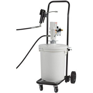 Pistola de engrase de aire comprimido PM25 con manguera de 4m, presión 400 bar, tapa seguidora de grasa para ø 300-340mm, móvil - Product Image 1