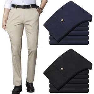. Pantalon de golf pour homme coupe ajustée avec ceinture flexible, tissu léger et style moderne pour l'entraînement au bureau - Product Image 6