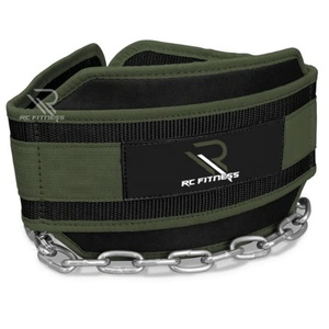 RC Fitness Wear Neoprene Adjustable Heavy Duty Anti-Slip Back Support Dip <b>Belt</b> for <b>Chain</b> Lifting Weightlifting - Product Image 3