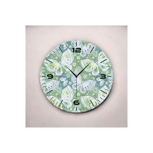 Reloj de pared de mesa de madera silencioso verde de 50cm con estampado de mariposa Producto de regalo - Product Image 1