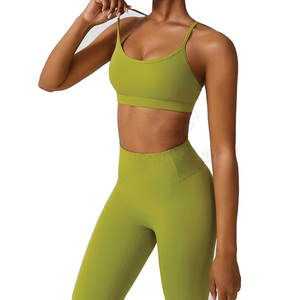 Conjunto de Yoga de 3 Piezas para Mujer, Diseño Moderno, Parte Delantera Sólida, 100% Algodón, Transpirable, Secado Rápido, Sin Costuras, Ligero, Cintura Elástica - Product Image 5