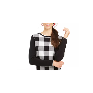 Maglione Familiare da Donna Charter Club a Quadri Buffalo Bianco, Traspirante, Lavorato a Maglia con Bottoni Frontali, Taglia XS-Large per Estate Autunno Inverno - Product Image 2