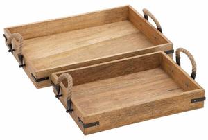 Venta caliente nuevo estilo madera rectángulo diseño comida y fruta servir bandeja bebida servir bandeja decoración utensilios de cocina bandeja de madera para servir - Product Image 2