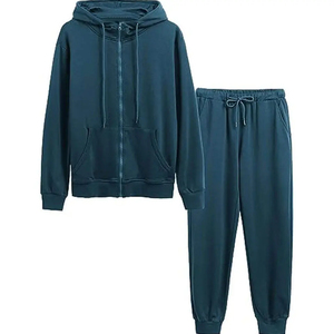 Ensemble de survêtement personnalisé avec sweat à capuche zippé et pantalon de jogging en molleton pour homme – Tenue décontractée et sportive OEM ODM - Product Image 4