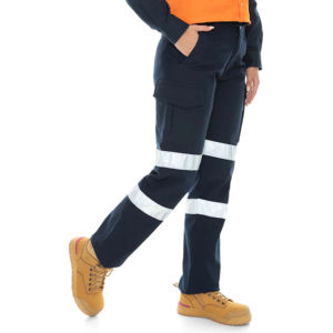 Pantalones DE TRABAJO lavados de algodón OEM 100% para hombres y niños, ajustados con múltiples bolsillos reflectantes para minería, estilo frontal plano - Product Image 6