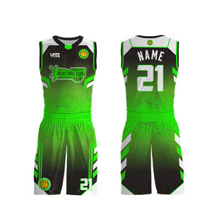 2025 nouveaux ensembles d'uniformes de basket-ball noirs personnalisés uniformes de basket-ball réversibles respirants Sublimation - Product Image 2