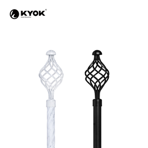 KYOK Metal Curtain Rod Finials Modern Geometric Design Black and White Elegant Style for Home Decoration - Product Image 1