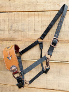 En gros, Licol de bronc anglais réglable en cuir, de qualité supérieure, personnalisable, avec gravure tournesol, style équestre western antique - Product Image 6