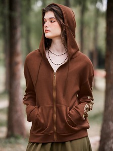 Sudadera con Capucha de Invierno para Mujer, Diseño Nuevo, Talla Grande, Manga Larga, Informal, con Cremallera Completa, Secado Rápido, 100% Algodón, a la Moda - Product Image 3
