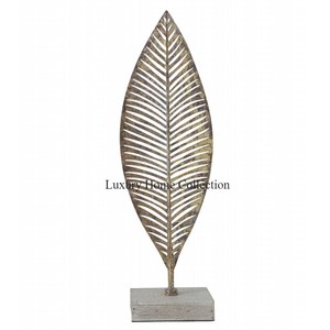 New <b>Leaf</b> Shape Handmade Sculpture for Office and Home Decoration Silver Color Aluminium Casted Attractive Look Objects Supplies - Product Image 3