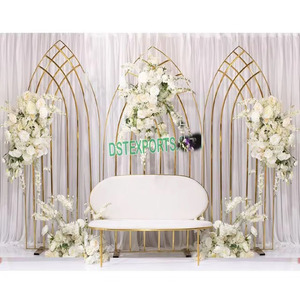 Decoración de escenario de boda gloriosa, paneles de Metal, escenario de recepción de boda, de arco de Metal Panel, escenario de boda asiático, arcos de Metal - Product Image 4
