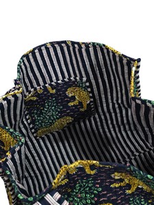 Bolsa de Mano Acolchada de Algodón con Estampado Artesanal para Mujer, Elegante Bolsa de Compras con Asas Largas - Product Image 3