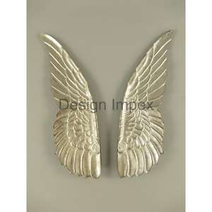 Décoration de mariage en plumes dorées, ailes en aluminium fabriquées à la main, artisanat d'art mural en métal, décoration d'intérieur, articles de luxe en provenance d'Inde - Product Image 6