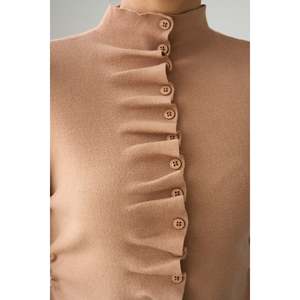 Cárdigan Camel Apricot con fruncido automático - Product Image 2