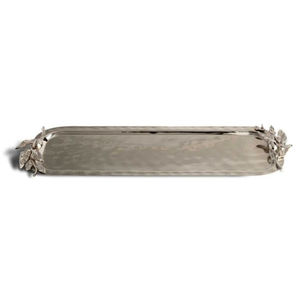Vintage Decorative Serving <b>Tray</b> Exclusive Quality <b>Stainless</b> <b>Steel</b> <b>Tray</b> With Plam Leaves Handle Food Dessert Cookies Serving <b>Tray</b> - Product Image 6