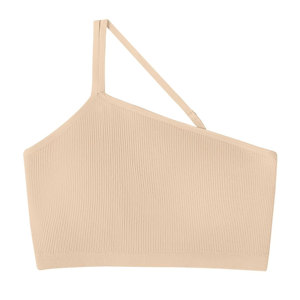 Meilleure qualité une épaule soutien-gorge de sport Bralette pour les femmes sans couture amovible rembourré réglable à bretelles été soutien-gorge haut - Product Image 5