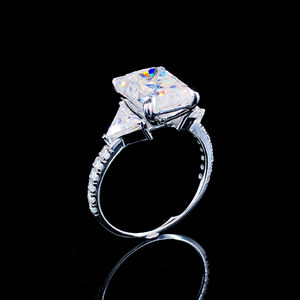 Bague de fiançailles en diamant de laboratoire taille radiant de qualité supérieure, or jaune massif 14 carats, bande polie brillante, 1 carat, joaillerie fine - Product Image 3