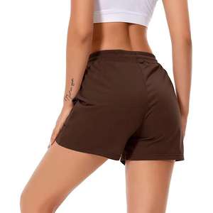 Shorts en coton décontractés pour femmes de qualité supérieure fermeture à la taille élastique taille confortable tissu polyester français solide personnalisable - Product Image 2