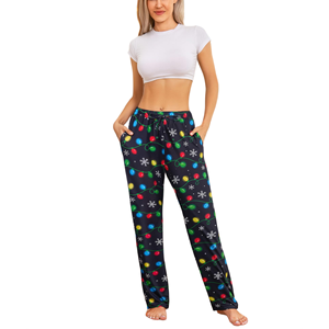 Hermosos pantalones de chándal navideños para mujer, pantalones de chándal navideños con cordón de ajuste suave, tendencia navideña cálida Premium de poliéster - Product Image 5