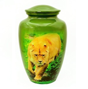 นก อลูมิเนียมเผาศพ Urns ราคาต่ําอลูมิเนียมหัตถกรรมโลหะผู้ใหญ่ Urns สําหรับบ้านงานศพที่ทําในอินเดีย - Product Image 2