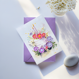 Tarjeta de felicitación de papel ecológica de Vietnam Estampado de oro Forma cuadrada-Tarjeta de filigrana de feliz cumpleaños para regalos Vietnamcrafts (GB013) - Product Image 4