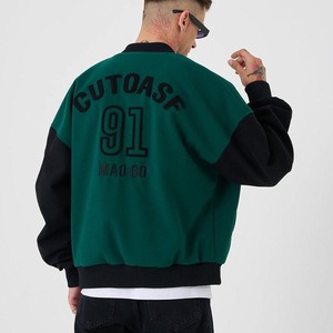 Men's Wear Clothing Varsity Letterman Jacket Embroidery Fleece Causal Varsity Baseball Bomber Letter Jacket - Product Image 3