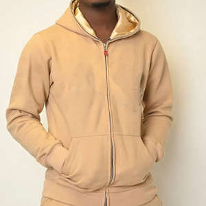 Venta al por mayor personalizado 400GSM peso pesado satén forrado Puff impresión Sudadera con capucha cremallera completa invierno capucha de seda con muestras gratuitas - Product Image 3