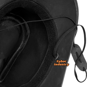 Wide Brimmed <b>Hat</b> For Men's New Vintage Look Cowboy <b>Leather</b> <b>Hats</b> With Western Style Genuine Cowhide <b>Leather</b> Brimmed <b>Hat</b> For Adult - Product Image 5